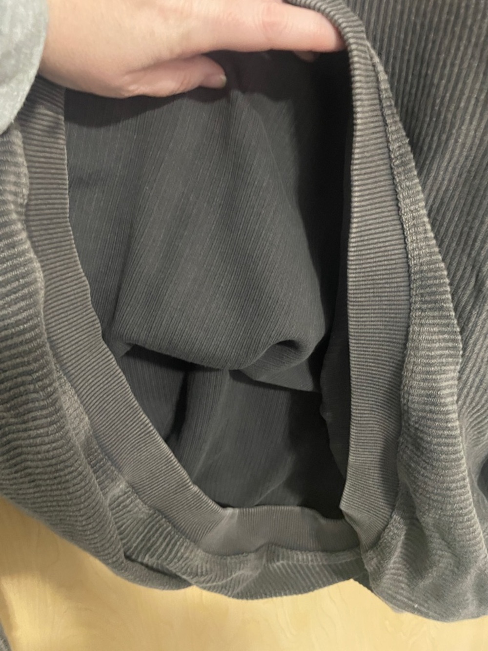 aerie Oversized Ribbed Crewneck Sweatshirt in Charcoal M - Picture 8 of 8